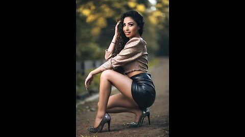 Black leather skirt and top