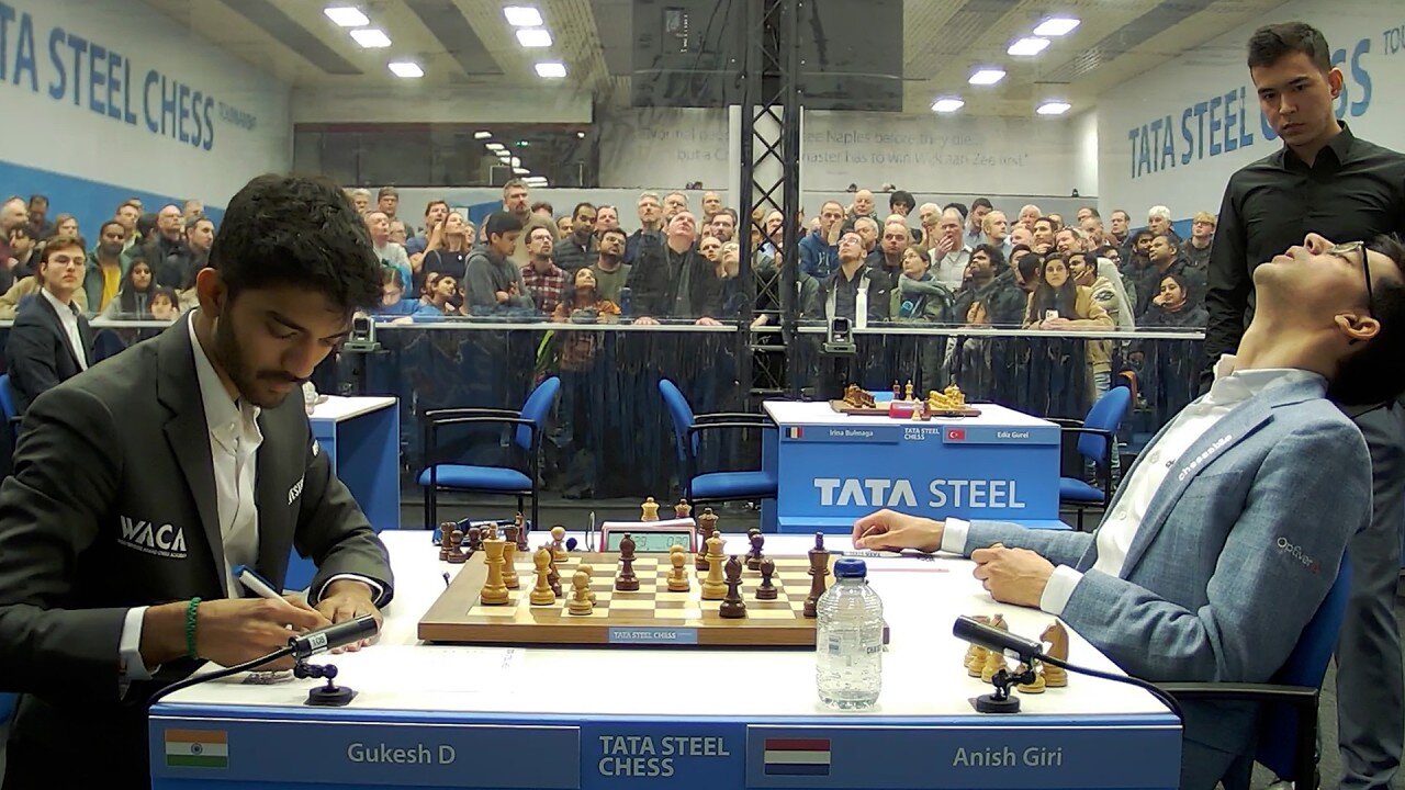 Gukesh vs Anish BREATHTAKING LAST MOMENTS In TATA STEEL CHESS 2025