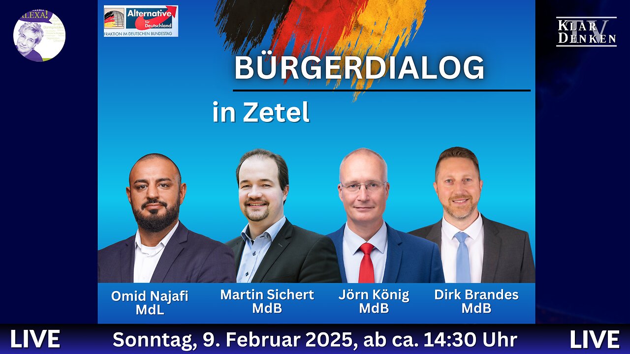 💥🎥 Livestream aus Zetel – Bürgerdialog mit Martin Sichert und Gästen 🎥💥