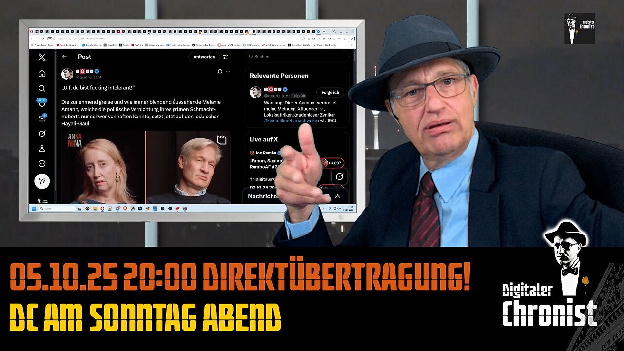 Nächste Direktübertragung: 07.10.25 20:00 - DC am Abend