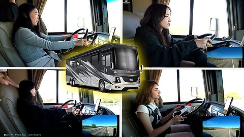 Extra Emily, Cinna, Emiru And Bonnie Take Turns To Drive Their RV Bus