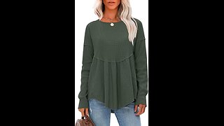 EXLURA Waffle Knit Long Sleeve Shirts