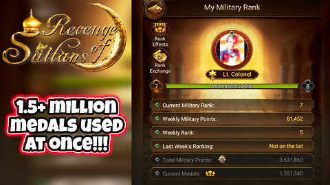 Using over 1,500,000 Military Medals in Revenge of Sultans