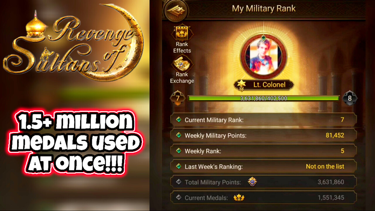 Using over 1,500,000 Military Medals in Revenge of Sultans