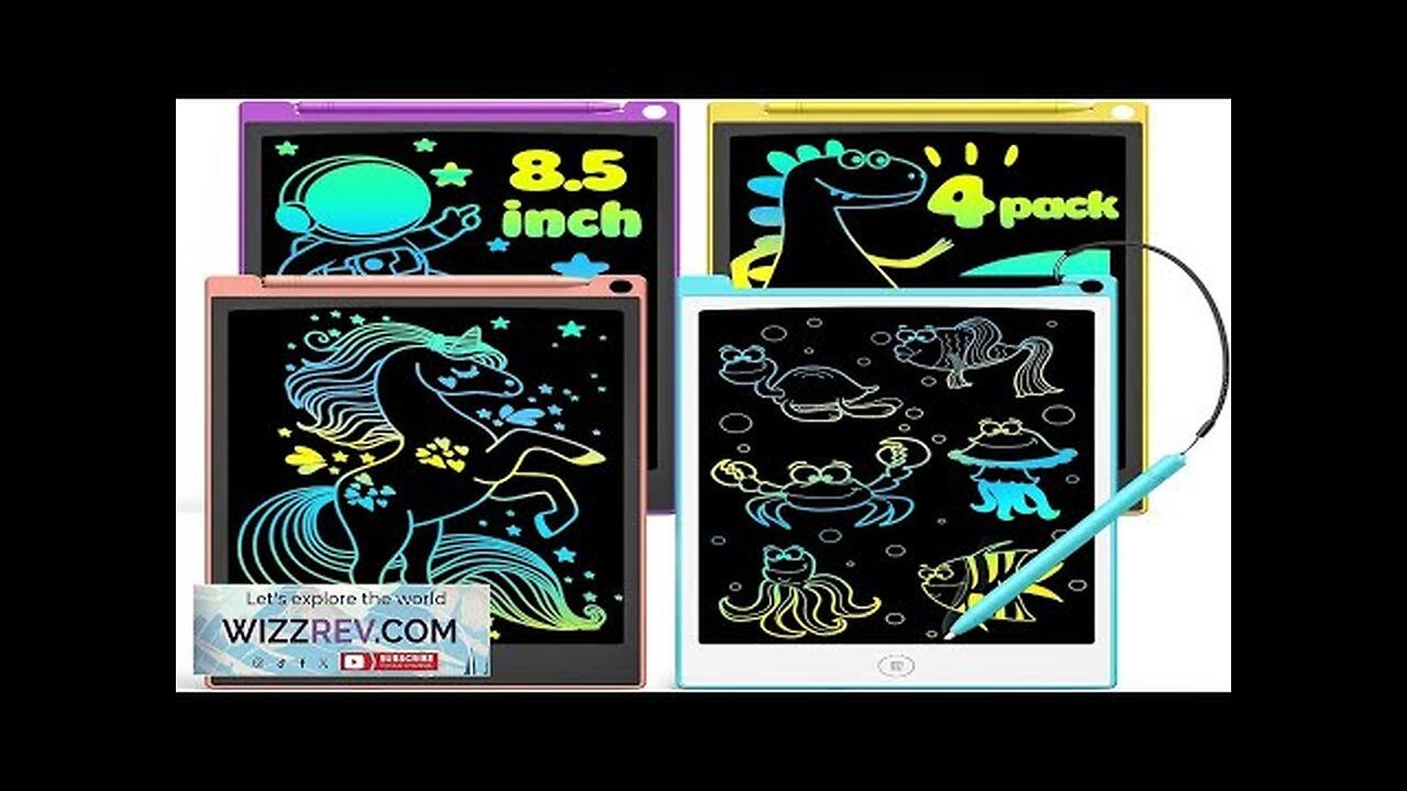 TECJOE 4 Pack LCD Writing Tablet 8.5 Inch Colorful Doodle Board Drawing Review