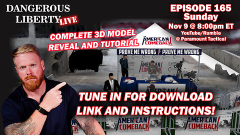 Dangerous Liberty LIVE Ep165 Charlie Kirk, UVU 3D Model Reveal, Tutorial, and Free to Download