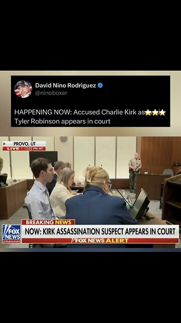 David Nino Rodriguez ~ HAPPENING NOW: Accused Charlie Kirk as. Tyler Robinson appears in court