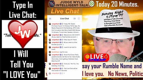 Live Stream LOVE CHAT 02 02 2025 Free: You Ask Me To Say I Love You-I Tell You I Love You-That's It!