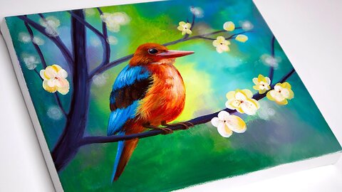 How to Paint a Bird _ Acrylic Painting for Beginners _ Aham Art