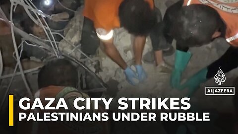 Israeli air strike hits residential area in Gaza City, killing and trapping civilians under rubble