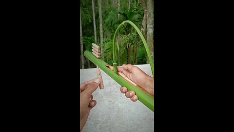 bamboo invention with slingshot