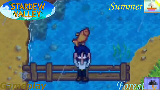 Stardew Valley - Fishing In The Forest [Summer Season] - Gameplay #4 (Rain Fishing)