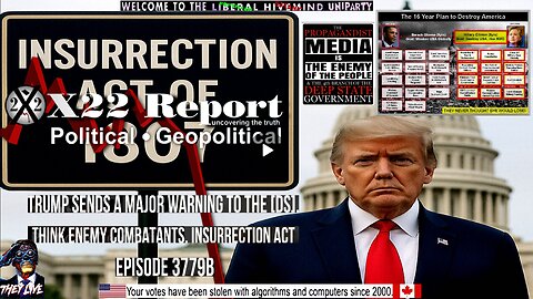 Ep 3779b - Trump Sends A Major Warning To The [DS], Think Enemy Combatants, Insurrection Act