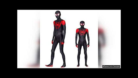 Superhero Spiderman Miles Morales Cosplay Costume Jumpsuits Spider Man Halloween Adult Kids Review