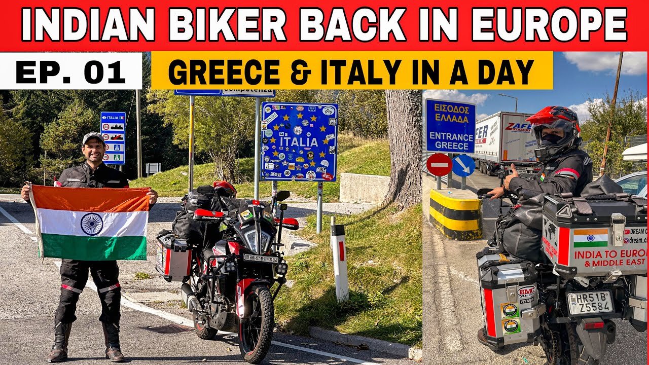 [S2 EP. 01] Indian 🇮🇳 Biker back in Europe for London 🏴󠁧󠁢󠁥󠁮󠁧󠁿 Ride 😍 Reached Greece & Italy in a day
