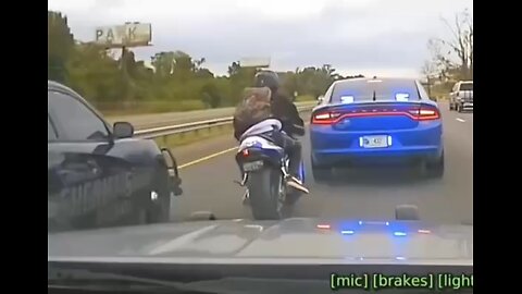 Police chasing motorcycle