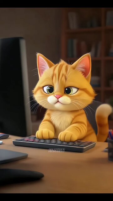 When your cat tries to be productive