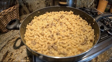 Home made cheeseburger hamburger helper