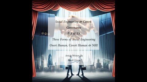 Social Engineering & Covert Governance P3 Overt Human, Covert Human & NHI