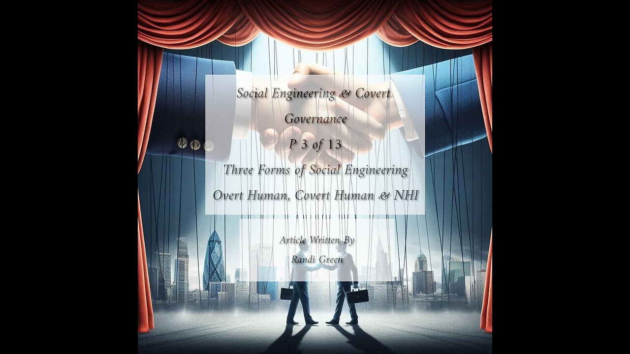 Social Engineering & Covert Governance P3 Overt Human, Covert Human & NHI