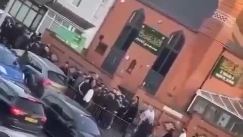 Armed mobs of locals brawl outside a Mosque in Small Heath, Birmingham during