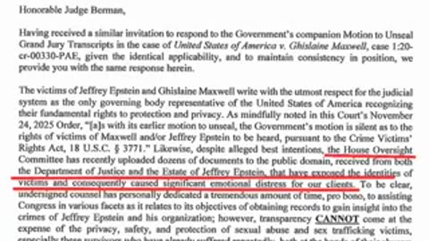 Thomas Massie in his effort releasing the Epstein files Mike no-Johnson, the DoJ and House Oversight released dozens of Epstein victims names without permission.