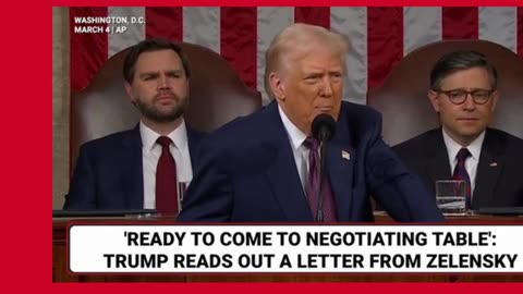 Trump Reads Out a letter from Zelensky