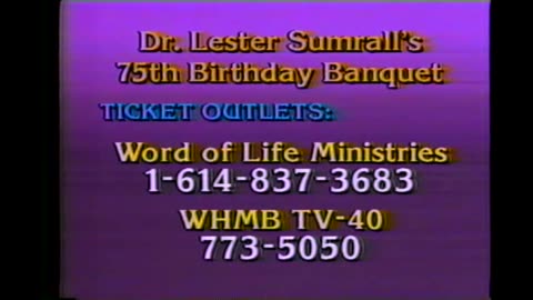 January 28, 1988 - WHMB Ad for Lester Sumrall 75th Birthday Celebration