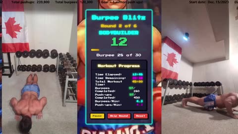 Everyday 450 push ups and 180 Burpees!