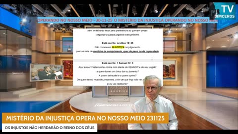 O MISTÉRIO DA INJUSTIÇA OPERA NO NOSSO MEIO - 30-11-25