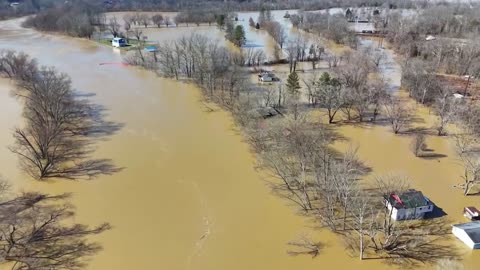 Drone footage of flooding in Kentucky just days after deadly storm