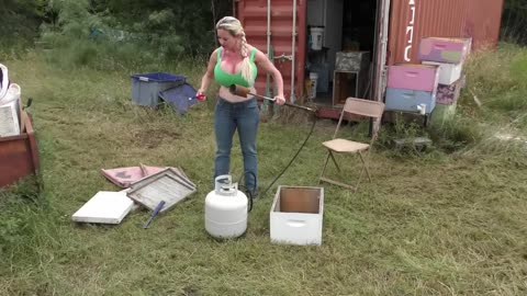 Prepping some hive boxes to go back in the field + #mosquito season has started early 😭