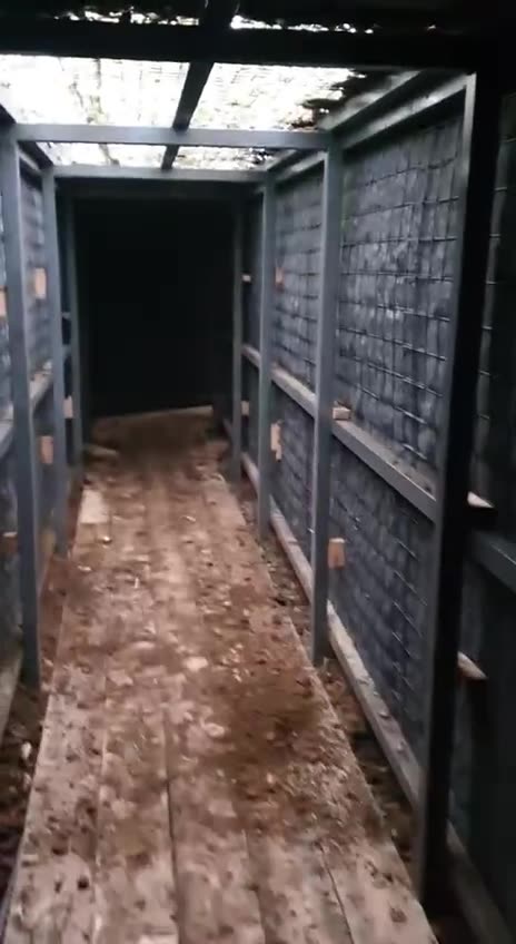 An AFU soldier demonstrates the fortifications erected in the Pokrovskyi direction.