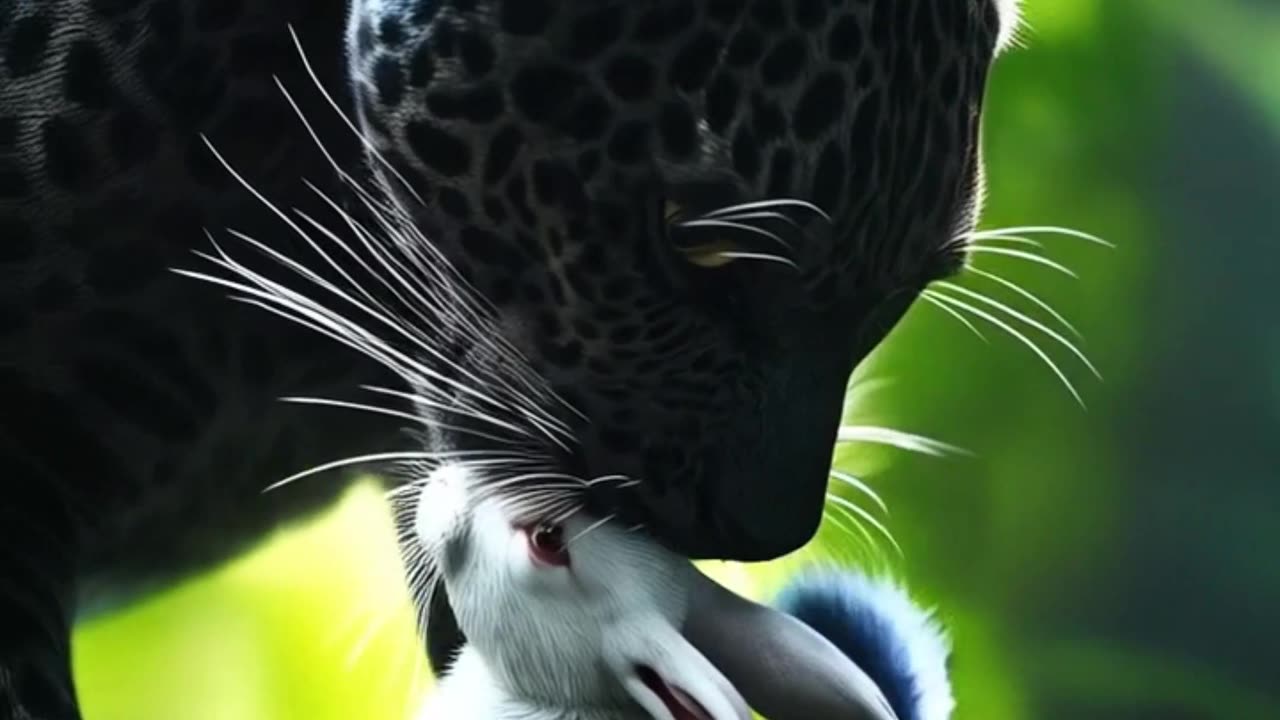 🐻⚡ The Great Chase: Bear vs. Black Leopard – A Rabbit’s Rescue! 🐆🐰