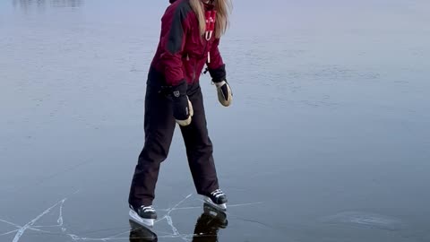 Woman Skating on Thin Ice