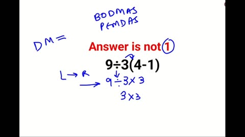 9÷3(4-1) The answer is not 1. 99% failed! Can you do it? #math #logicalstation #explore