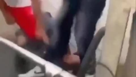 Muslim stomps on white german kids face - probably dead now_