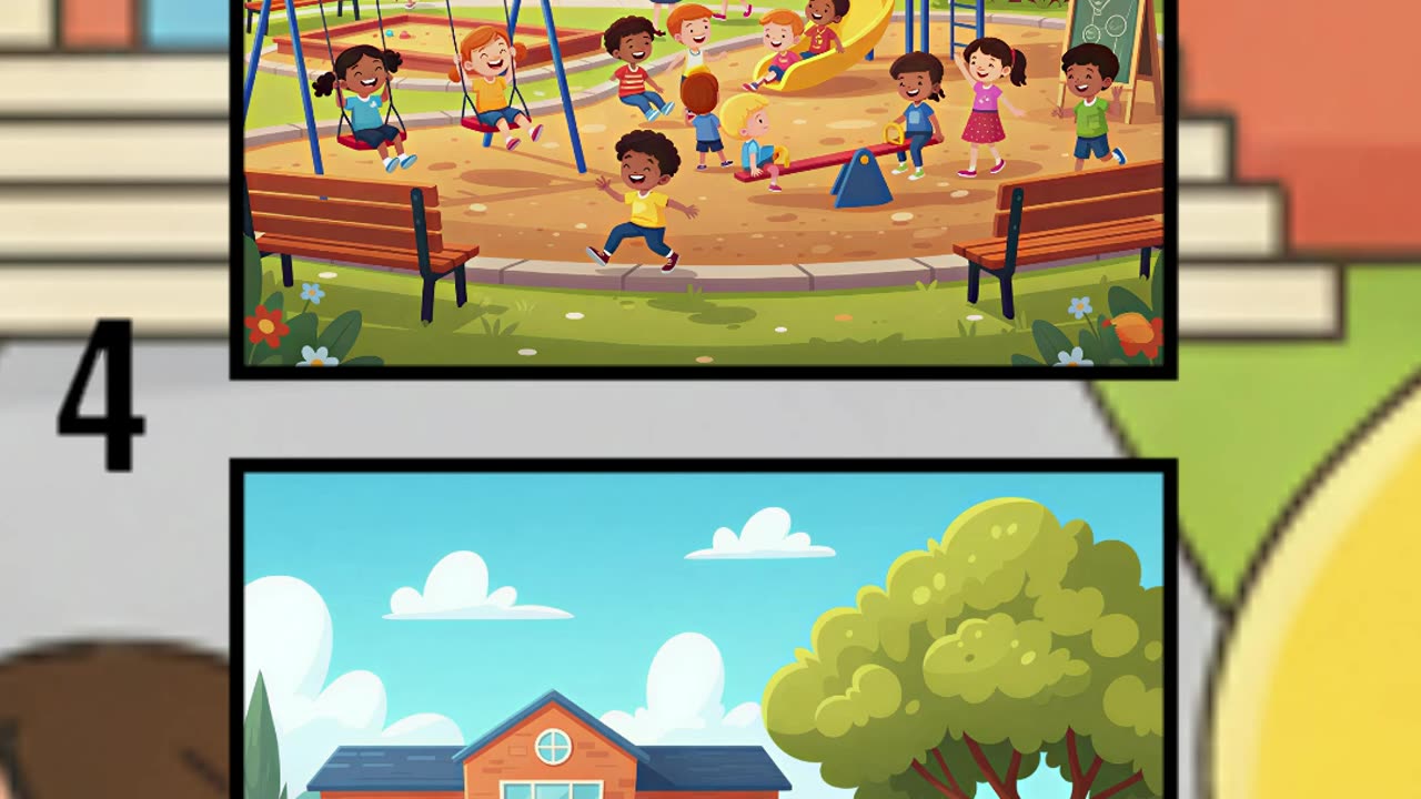 Fun at the School Playground 🏫⚽ | Can You Spot the Differences? 👀✨