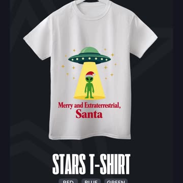 Vintage Sci Fi Alien Christmas UFO For Santa FansMerry and Extraterrestrial,Santa design