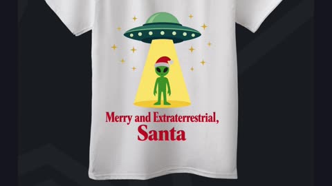 Vintage Sci Fi Alien Christmas UFO For Santa FansMerry and Extraterrestrial,Santa design