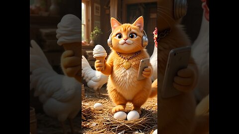 Ai animation cat video. The careless orange cat 😺🐈 #aicat #cartoon #catshorts #cat