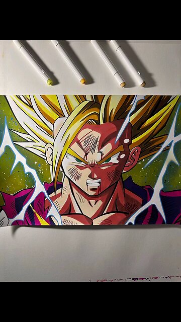 Drawing Realistic a Gohan SSJ 1
