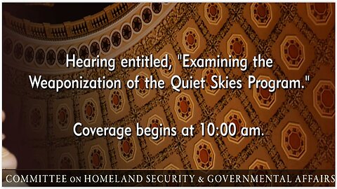 Senate Homeland Security Hearing: "Weaponization of the Quiet Skies Program" 09.30.25