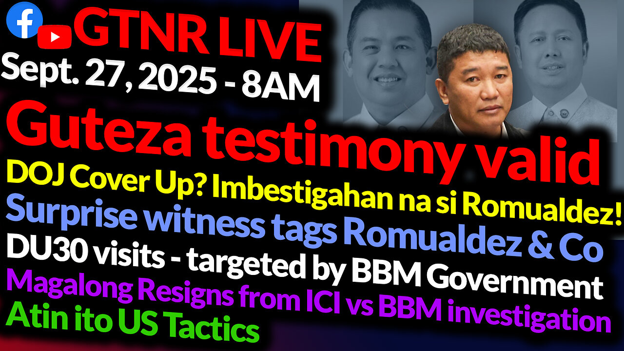 Protect Guteza | DOJ Cover Up for Tamba? BBM Admin unauthorized DU30 visits | GTNR Ka Mentong Ka Ado