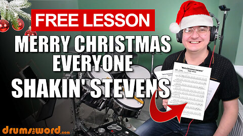 ★ Merry Christmas Everyone (Shakin' Stevens) ★ Free Drum Lesson | How To Play SONG