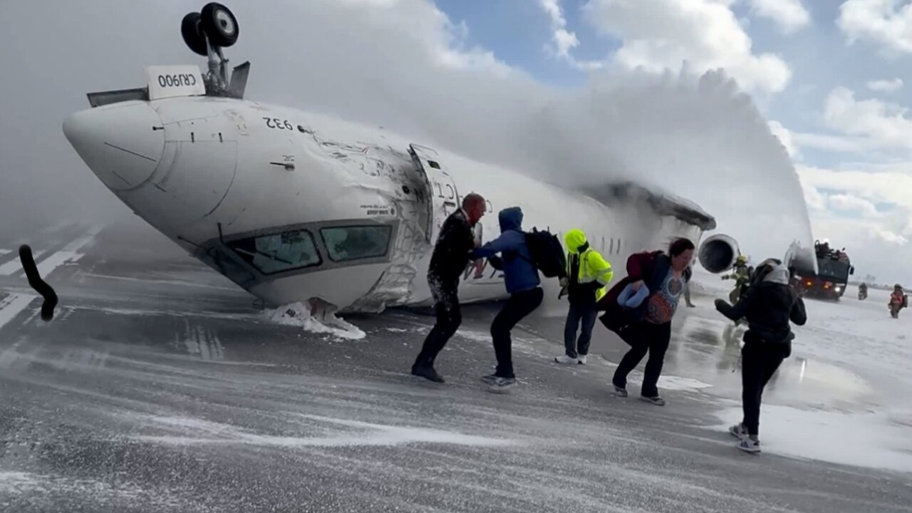 Video Shows Delta Air Lines Plane Crashing Upside Down In Canada