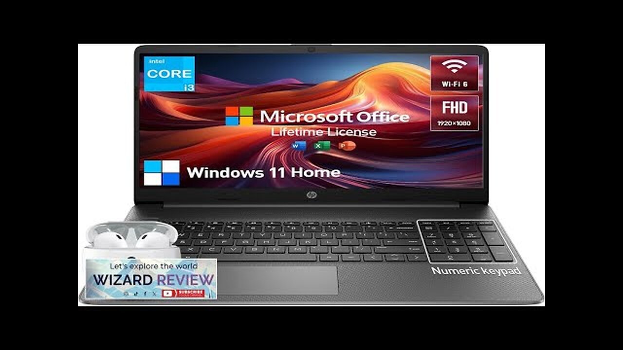 HP 15.6 Laptop Computer Lifetime Microsoft Office IncludedThin Lightweight College Review