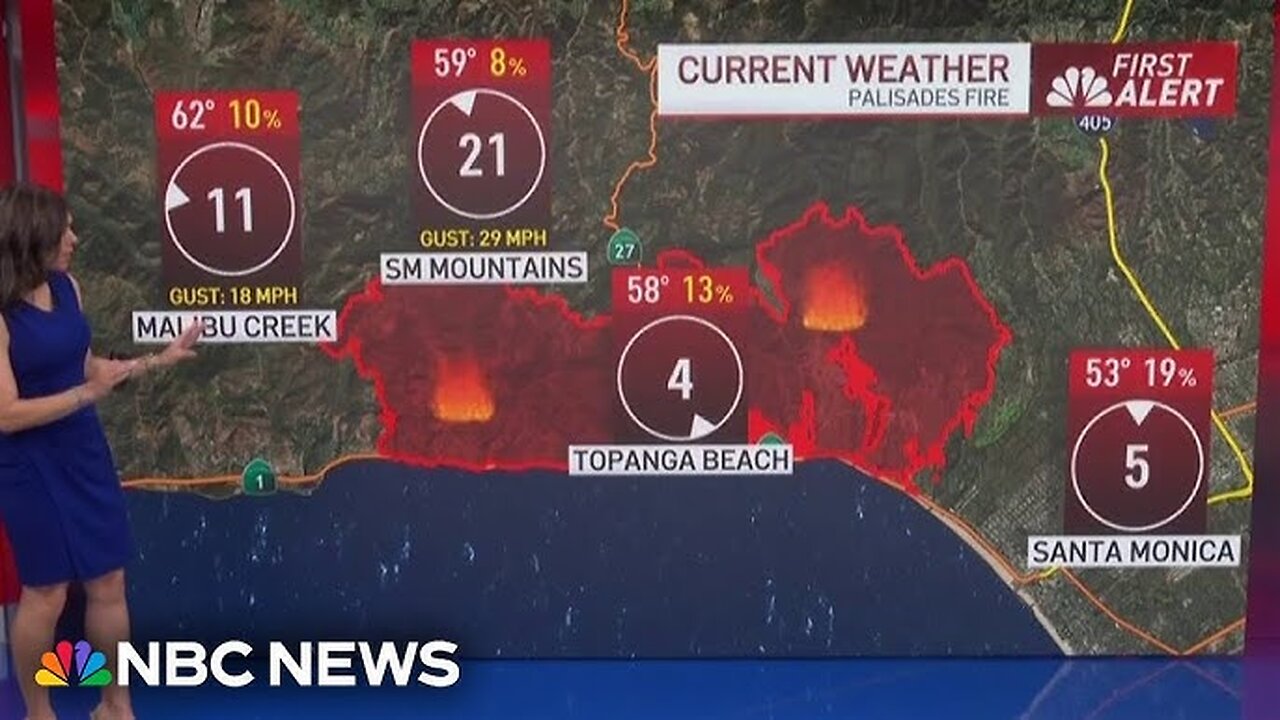 Lighter winds forecast for the Los Angeles area through Thursday may help firefighters