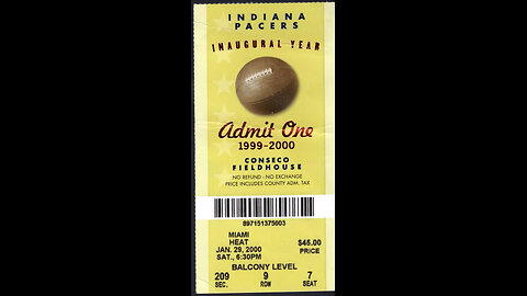 January 29, 2000 - Indiana Pacers Host Miami Heat (Ticket Stub & Images)