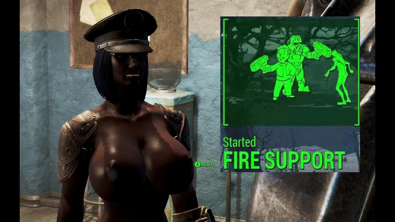 fallout 4 Fire Support brotherhood of steel Busty boobs Breast expansion huge tits